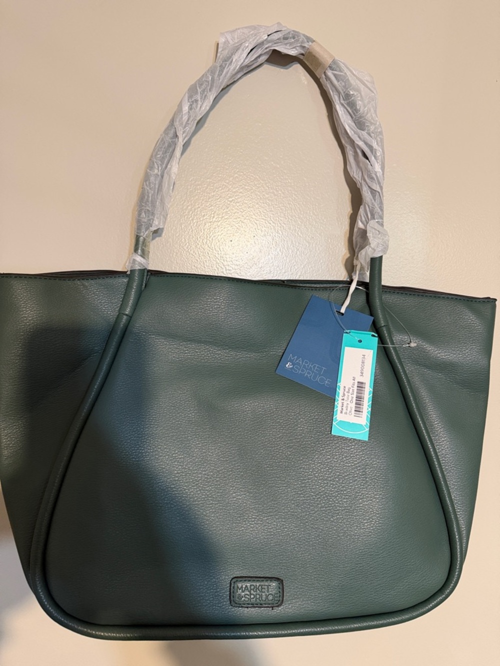 Market & Spruce Deep Green Pebbled Tote